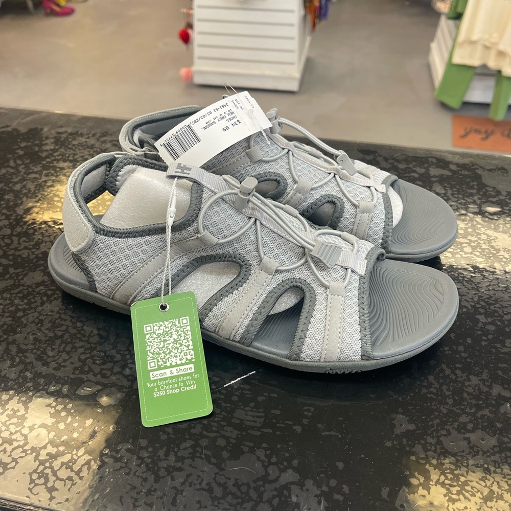Women's Gray Sandals with Adjustable Straps